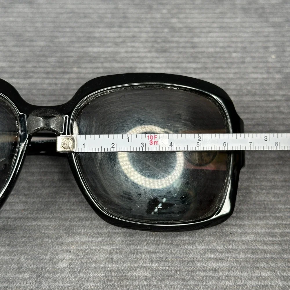 Tory Burch TY9027 Black Polarized Square Sunglasses Gold Logo 501T3 59-16-130